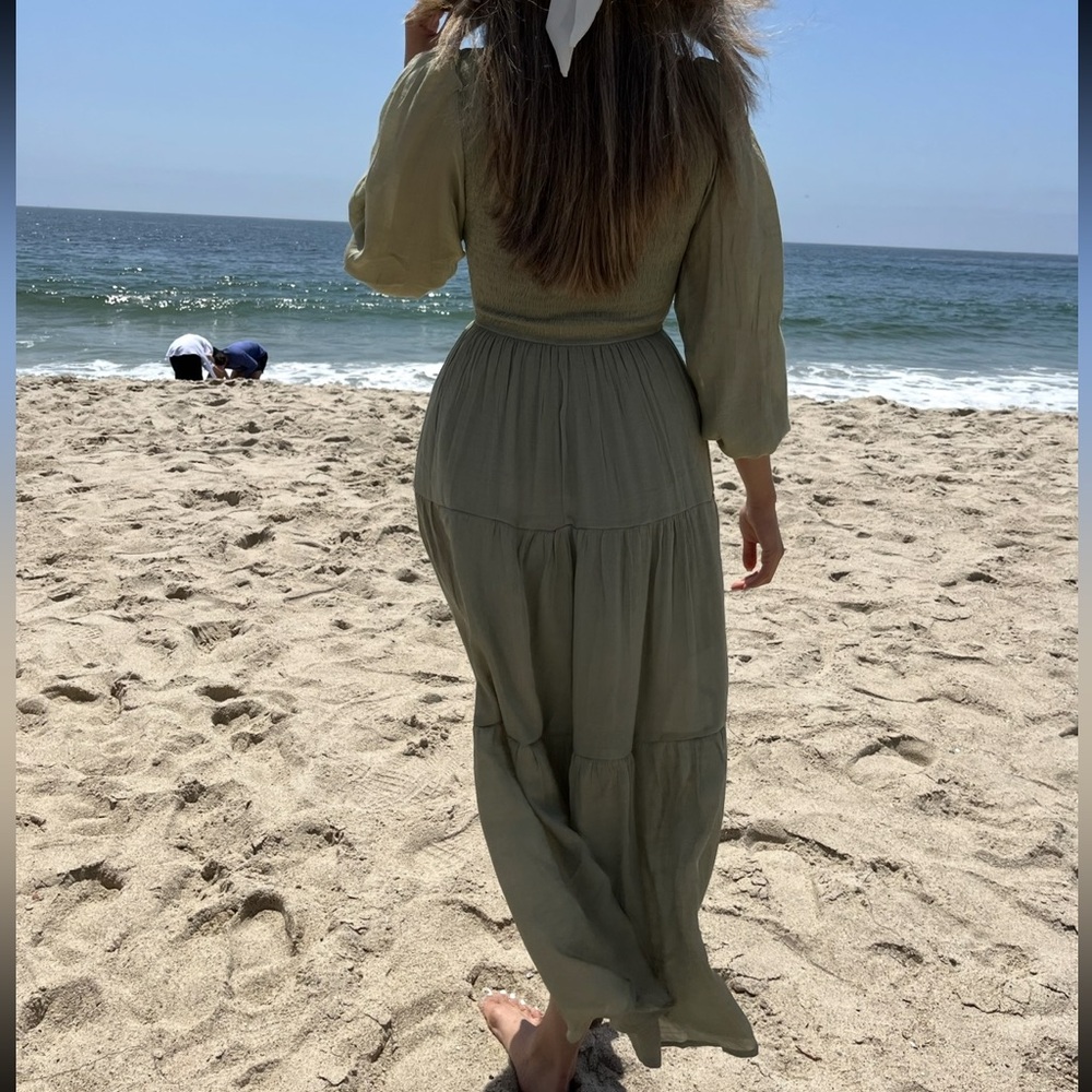Elegant Olive Green Maxi Dress